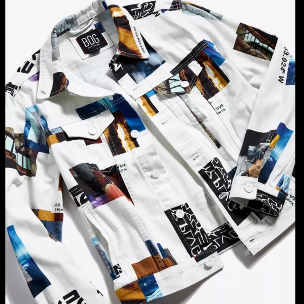 Urban Outfitters BDG Graphic Jean Jacket. Superb Like-New Condition. Mens S/P